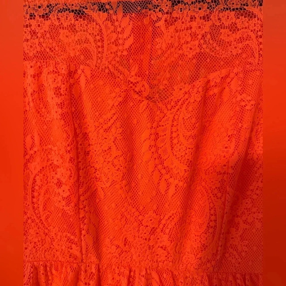 NWOT- Topshop‎ Tall Neon Lace Flippy Dress. Size 6. - Picture 2 of 9